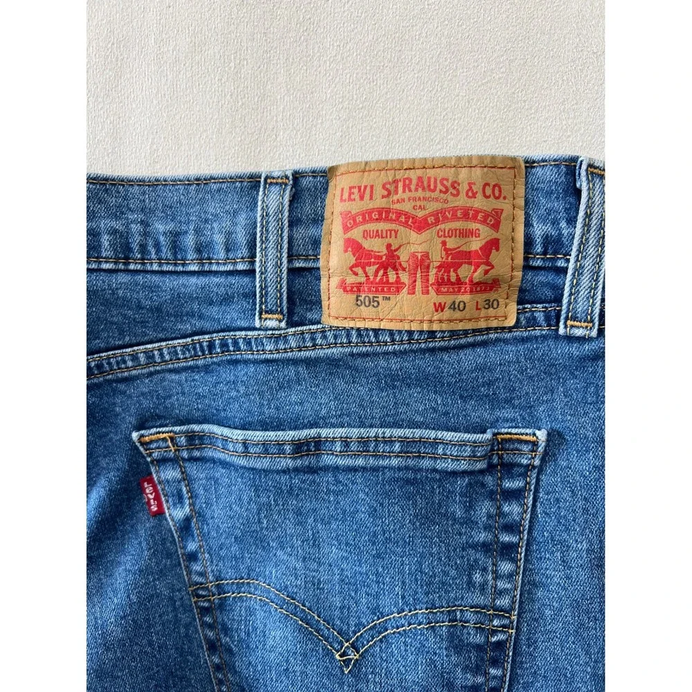Levis 505 Regular Fit Mens Jeans Blue Medium Wash W40 L30 00505-2601